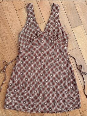 *SOLD* Wild Fable Brown Plaid Mini Dress